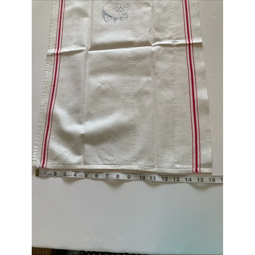 Vintage Kitty‎ Days of the Week Printed Tea Towels Set of 3 White Cotton 16x25